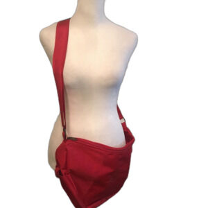 Vintage 1980s Liz Claiborne Purse Nylon Red Bag Crossbody Mid to Large FLAWS